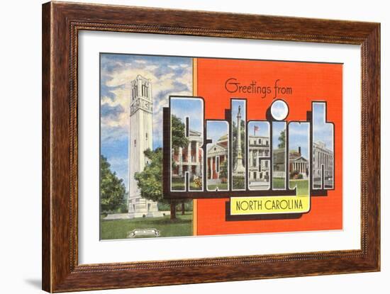 Greetings from Raleigh, North Carolina-null-Framed Art Print