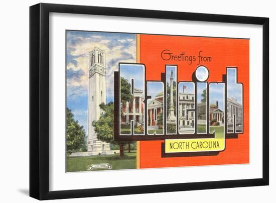 Greetings from Raleigh, North Carolina-null-Framed Art Print