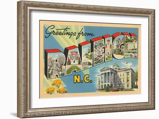 Greetings from Raleigh, North Carolina-null-Framed Art Print