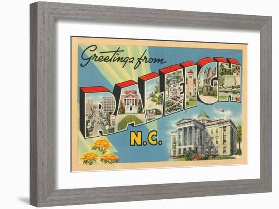 Greetings from Raleigh, North Carolina-null-Framed Art Print