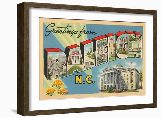 Greetings from Raleigh, North Carolina-null-Framed Art Print