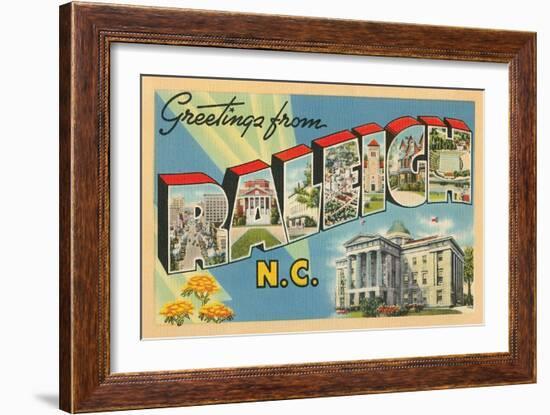Greetings from Raleigh, North Carolina-null-Framed Art Print