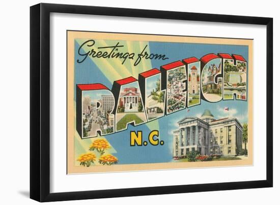Greetings from Raleigh, North Carolina-null-Framed Art Print