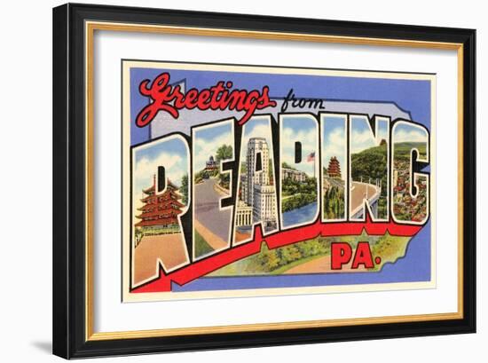 Greetings from Reading, Pennsylvania-null-Framed Art Print