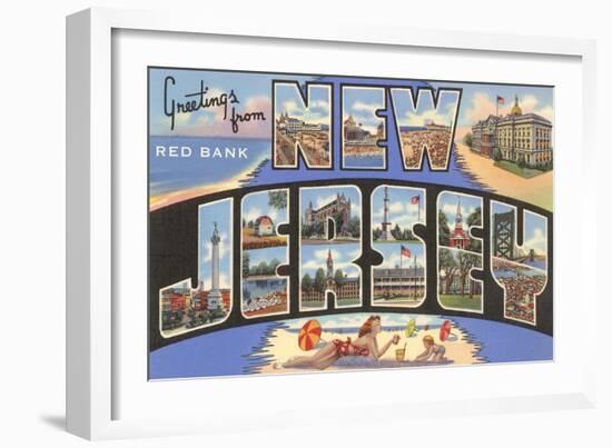 Greetings from Red Bank, New Jersey-null-Framed Art Print