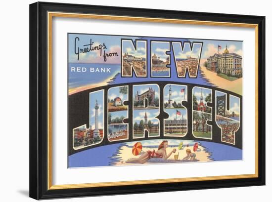 Greetings from Red Bank, New Jersey-null-Framed Art Print