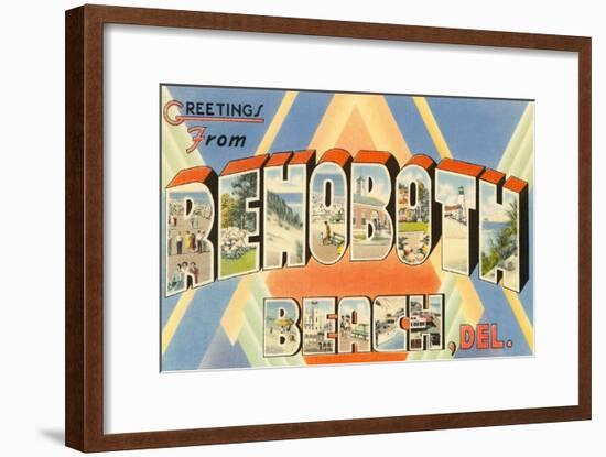 Greetings from Rehoboth Beach, Delaware-null-Framed Art Print