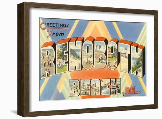 Greetings from Rehoboth Beach, Delaware-null-Framed Art Print