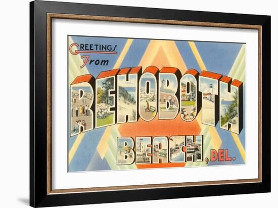 Greetings from Rehoboth Beach, Delaware-null-Framed Art Print