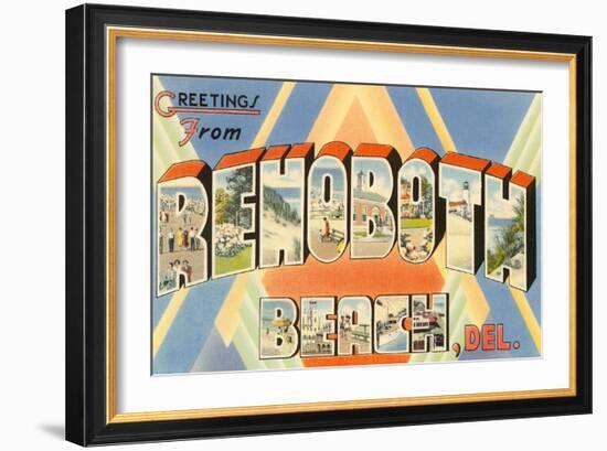 Greetings from Rehoboth Beach, Delaware-null-Framed Art Print