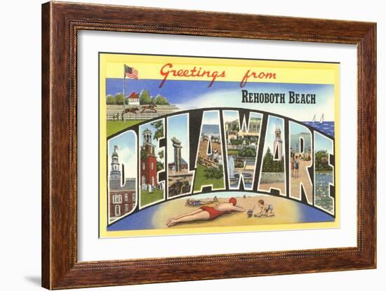 Greetings from Rehoboth Beach, Delaware-null-Framed Art Print