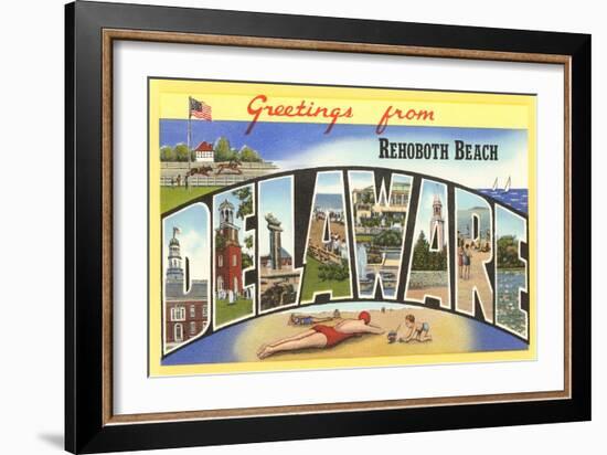 Greetings from Rehoboth Beach, Delaware-null-Framed Art Print