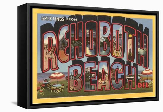 Greetings from Rehoboth Beach, Delaware-null-Framed Stretched Canvas