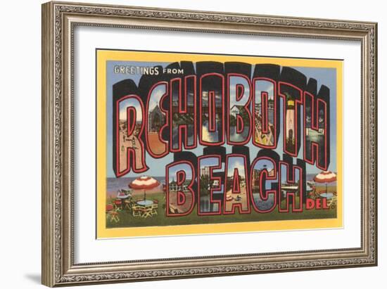 Greetings from Rehoboth Beach, Delaware-null-Framed Art Print