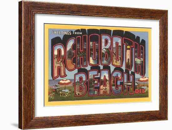 Greetings from Rehoboth Beach, Delaware-null-Framed Art Print