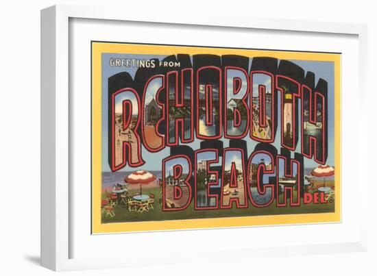 Greetings from Rehoboth Beach, Delaware-null-Framed Art Print