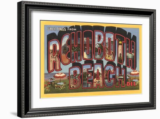 Greetings from Rehoboth Beach, Delaware-null-Framed Art Print