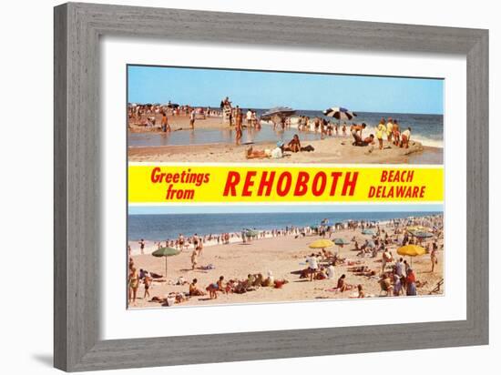 Greetings from Rehoboth Beach, Delaware-null-Framed Art Print