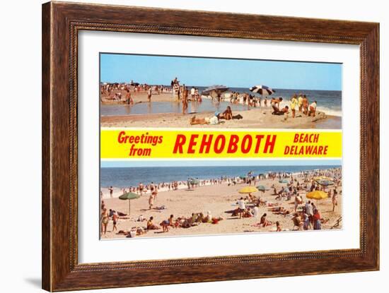 Greetings from Rehoboth Beach, Delaware-null-Framed Art Print