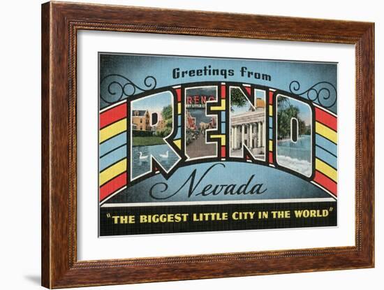 Greetings from Reno, Nevada, the Biggest Little City in the World-null-Framed Giclee Print