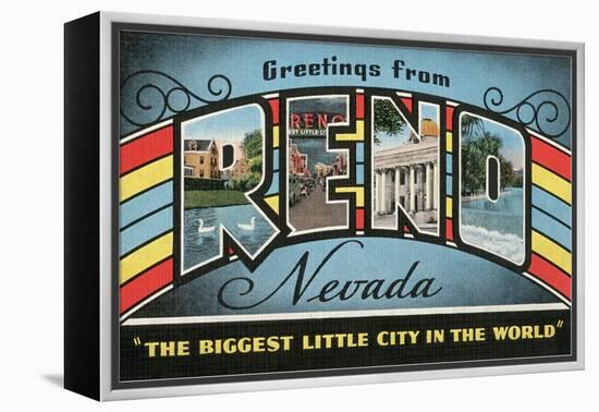 Greetings from Reno, Nevada, the Biggest Little City in the World-null-Framed Premier Image Canvas