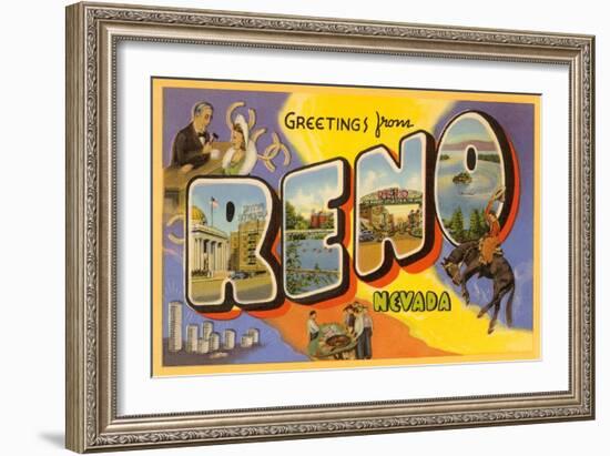 Greetings from Reno, Nevada-null-Framed Art Print