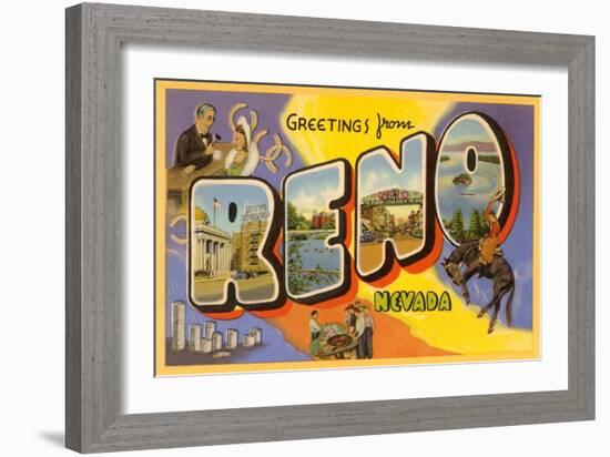 Greetings from Reno, Nevada-null-Framed Art Print