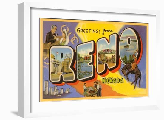 Greetings from Reno, Nevada-null-Framed Art Print