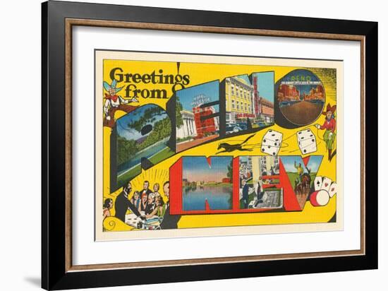 Greetings from Reno, Nevada-null-Framed Art Print