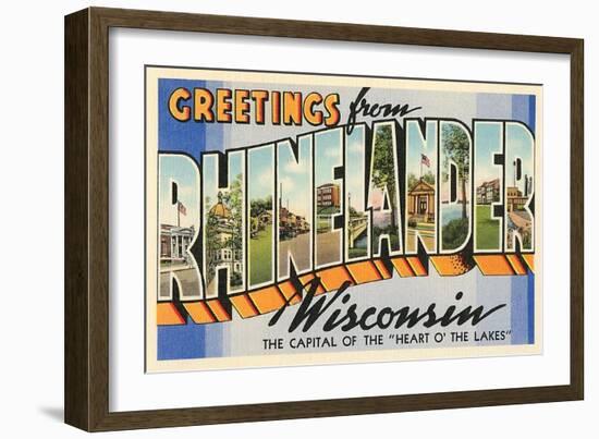 Greetings from Rhinelander, Wisconsin-null-Framed Art Print