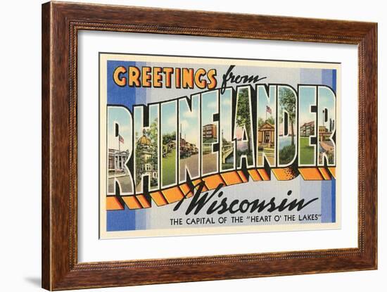 Greetings from Rhinelander, Wisconsin-null-Framed Art Print