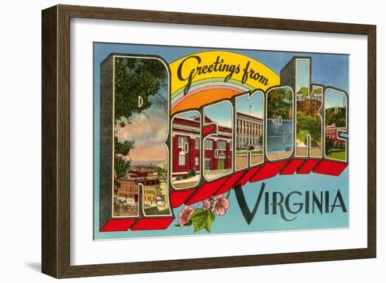 Greetings from Roanoke, Virginia-null-Framed Art Print