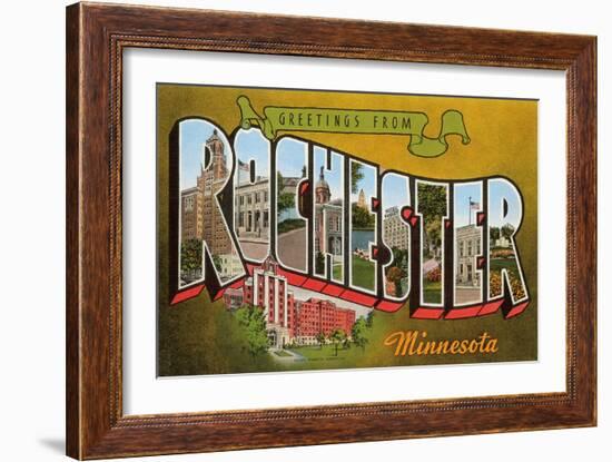 Greetings from Rochester, Minnesota-null-Framed Art Print