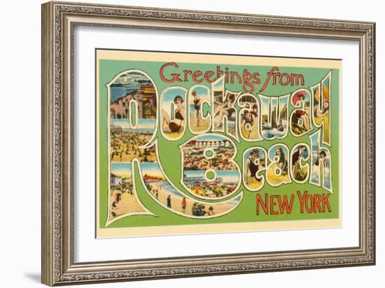 Greetings from Rockaway Beach, New York-null-Framed Art Print