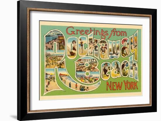 Greetings from Rockaway Beach, New York-null-Framed Art Print