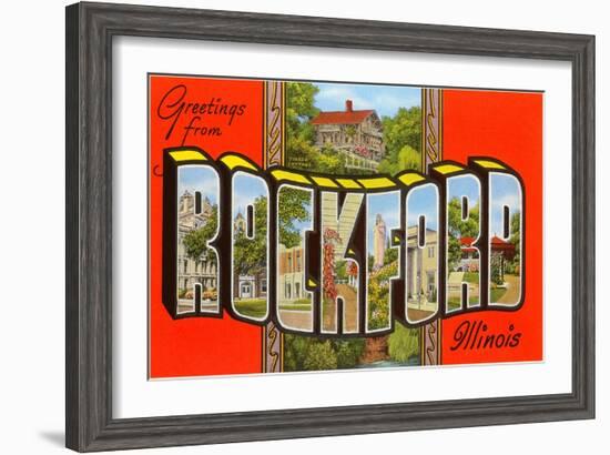 Greetings from Rockford, Illinois-null-Framed Art Print