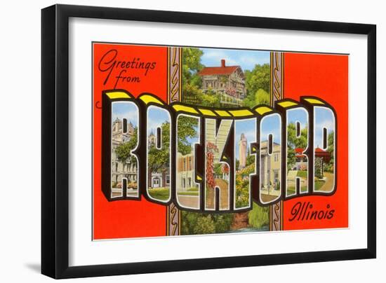 Greetings from Rockford, Illinois-null-Framed Art Print