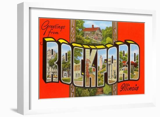 Greetings from Rockford, Illinois-null-Framed Art Print