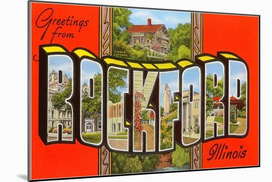 Greetings from Rockford, Illinois-null-Mounted Art Print