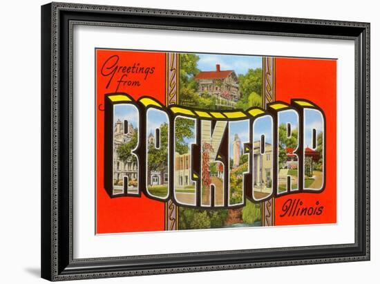 Greetings from Rockford, Illinois-null-Framed Art Print