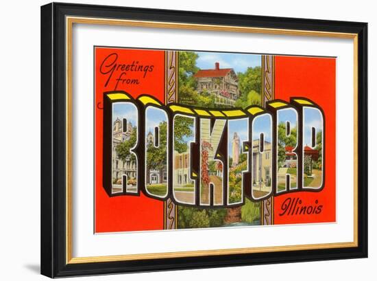 Greetings from Rockford, Illinois-null-Framed Art Print