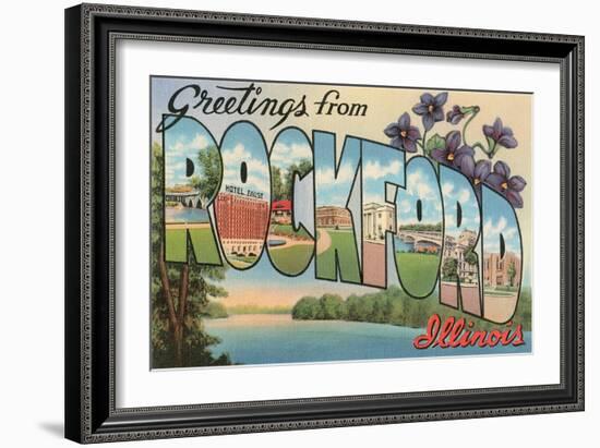 Greetings from Rockford, Illinois-null-Framed Art Print