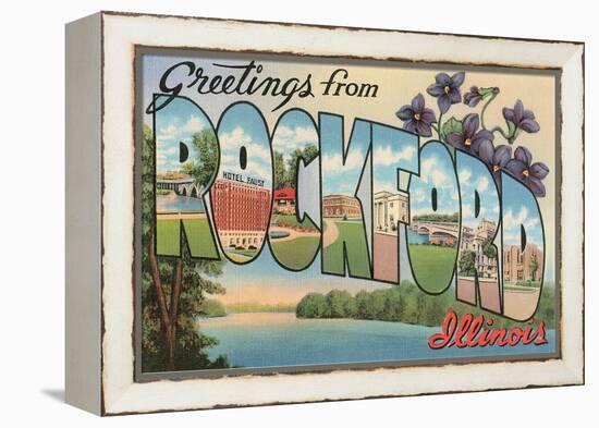 Greetings from Rockford, Illinois-null-Framed Stretched Canvas