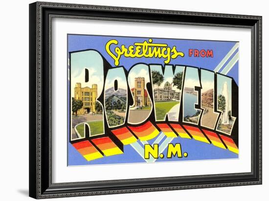 Greetings from Roswell, New Mexico-null-Framed Art Print