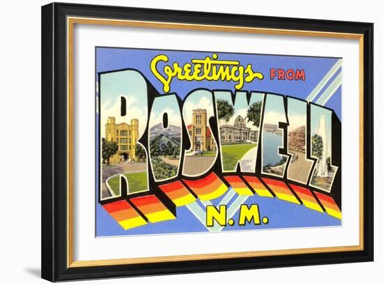 Greetings from Roswell, New Mexico-null-Framed Art Print