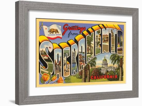 Greetings from Sacramento, California-null-Framed Art Print