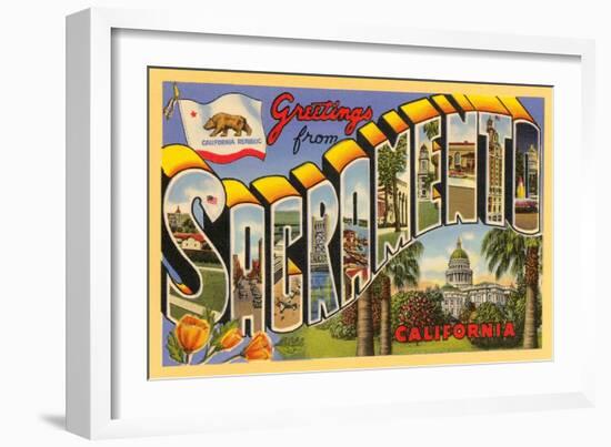 Greetings from Sacramento, California-null-Framed Art Print