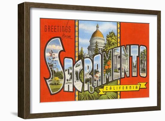 Greetings from Sacramento, California-null-Framed Art Print