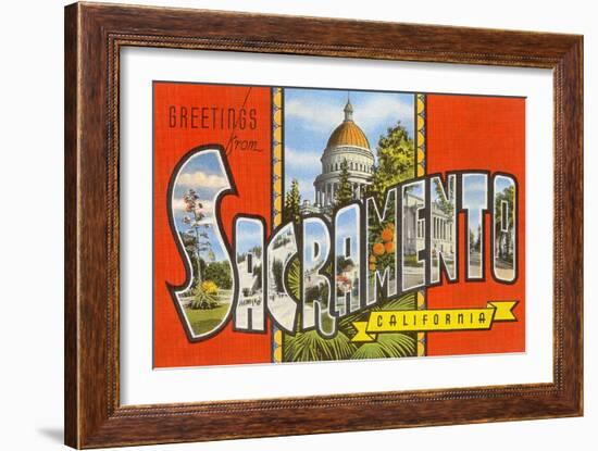 Greetings from Sacramento, California-null-Framed Art Print