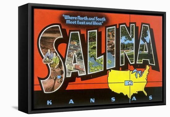 Greetings from Salina, Kansas, Where North and South Meet East and West-null-Framed Premier Image Canvas